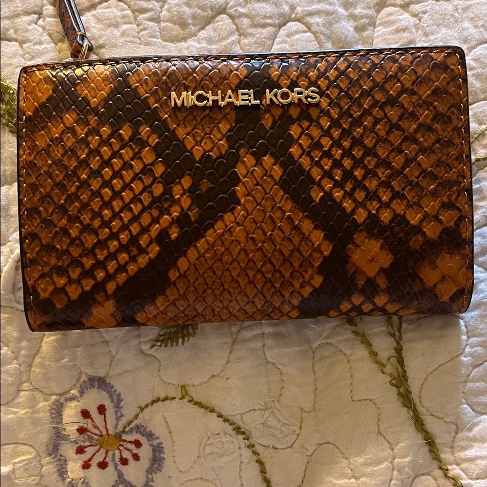 NWT Michael Kors Snakeskin Python Pattern Wallet … - image 1